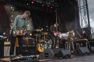 Wilco guitarist Nels Cline performs alongside the band at Beak & Skiff Apple Orchards in LaFayette, N.Y., June 17, 2026.