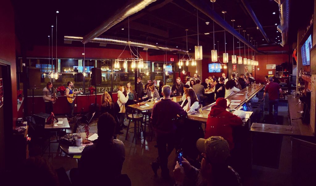 The scene inside Talking Cursive Brewing Company