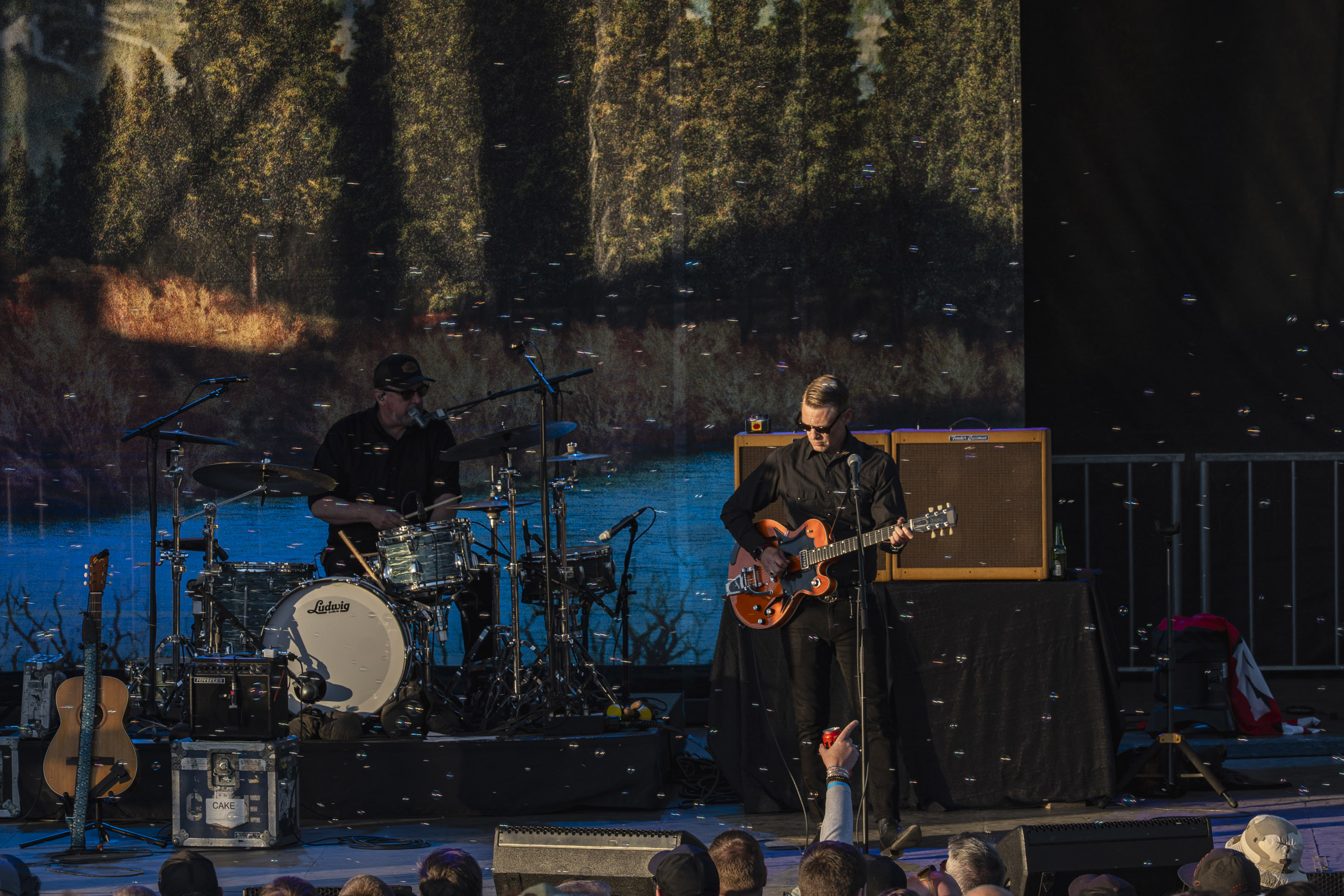 Lead guitarist Xan McCurdy, a member of CAKE for nearly three decades, performs during the band's appearance at Beak & Skiff Apple Orchards in LaFayette.