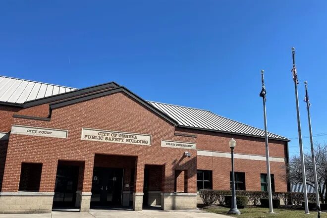 Exterior of City of Geneva, New York, Public Safety Building where the Police Department and City Courts are located