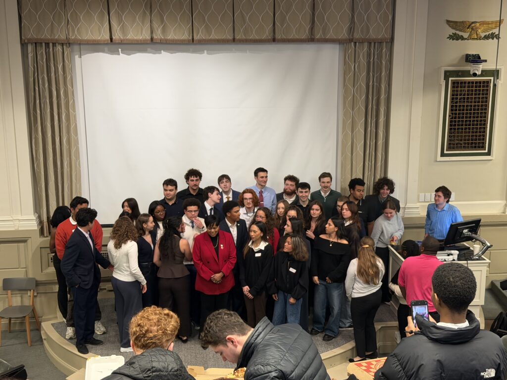 Owens poses with members of Student Governement Association for a picture. 